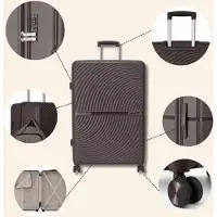 Solier Valise rigide , grande capacité (73 litres), adaptée aux bagages en soute, avec serrure TSA et 8 roulettes