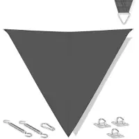 Vonroc Voile d'ombrage triangulaire - 360 cm - gris | kit inox inclus