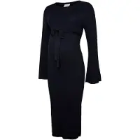 Mamalicious New Siv Maternity Long Sleeve Midi Dress Bleu M Femme