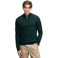 Superdry Essential Lightweight Wool Blend Half Zip Sweater Vert XL Homme