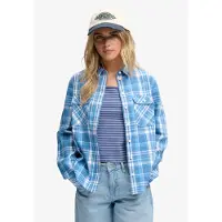 Superdry Chemisier bleu-gris / bleu clair / blanc