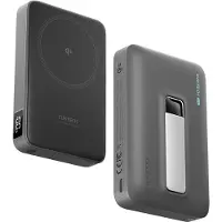 Cuktech WPB100 10000 mAh Qi2 Batterie externe magnétique 30W avec support - Noir (10000 mAh, 30 W), Chargeur de secours, Noir