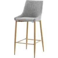 Furnlux Classic FURNLUX Tabouret de bar Plaza Grey Und Oak 45cm / Hauptfarbe : Grau / Abmessungen : 45 x 52 x 103 cm