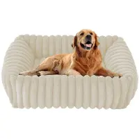 OEM Lit surélevé pour chiens de petite et moyenne taille, 63 x 53 x 18 cm. Lit pour chien lavable, lit surélevé antidérapant avec rebords hauts, blanc