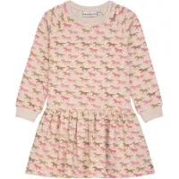 DANAMADE Robe 'Eva' camel / rose clair / blanc cassé