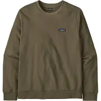 Patagonia - Sweat décontracté en coton biologique - M's Daily Crew Basin Green pour Homme en Coton - Taille S - Kaki