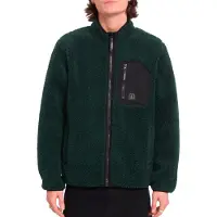 Volcom - Polaire en sherpa zippée - Muzzer Fuzzar Zip Scarab pour Homme en Silicone - Taille XL - Vert