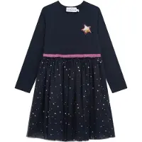 DANAMADE Robe 'Disa' bleu marine / or / or rose / fuchsia