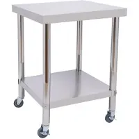 StarTech.com Table de travail en acier inoxydable - Table de préparation pour la restauration - 60x60x85 cm - Capacité de charge de 300 kg - Épaisseur de 0,6 cm - Surface polie - Pour cuisine professionnelle