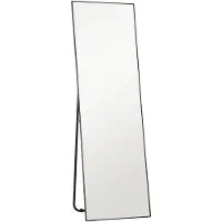 StarTech.com Grand miroir corporel complet - miroir sur pied rectangulaire - 50 x 160 cm - à poser ou à fixer au mur - cadre fin - noir