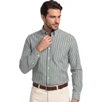 Gant pour homme. 3000130 Chemise verte à coupe régulière (5XL), Casuel, Coton, Classique, Manche longue