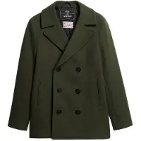 Superdry Merchant Wool Pea Coat Vert M Homme