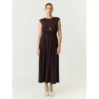Y.A.S Winja Sleeveless Long Dress Marron XL Femme
