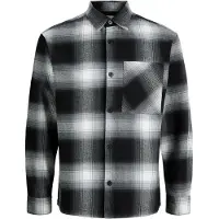 Jack & Jones Chemise 'JJEJACKSON' gris / anthracite / blanc