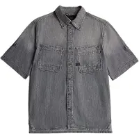 G-Star Slanted Double Pocket Short Sleeve Shirt Gris M Homme