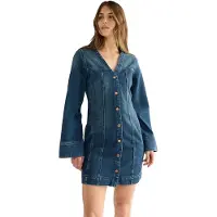 Wrangler Mod Long Sleeve Dress Bleu S / 00 Femme