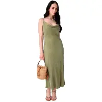 GUESS Akilina Sleeveless Midi Dress Vert S Femme