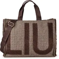 Liu Jo pour femme. 2F6037-T0300 Sac cabas grand en toile à carreaux marron (OSFA), Casuel, Polyester