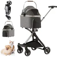 OEM Chariot 3-en-1 pour chiens et chats, équipé de bandes Velcro, pour un usage quotidien - Chariot tout-terrain pour chiens et chats avec châssis amovible