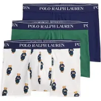 Ralph Lauren pour homme. 714830299228 Set 3 boxer en coton et élastique marine, vert, blanc (L), Homewear