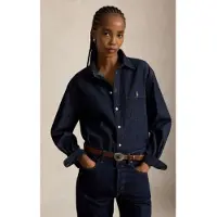 Ralph Lauren pour femme. 211B17136001 Chemise en denim Big Fit marine (S), Casuel, Coton, Manche longue