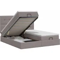 Syfax Lit Ottoman avec matelas et repose-tête, 2 pièces, tissu couleur taupe