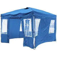 Costway Pavillon pop-up pliable , 300x300 cm, hauteur réglable, pavillon de jardin avec 4 panneaux latéraux amovibles, sacoche et sacs de sable, tente de fête portable