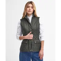 Barbour pour femme. LGI0017 Gilet Wray Quilted vert (L), Casuel, Polyamide
