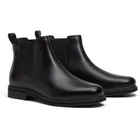 Timberland pour homme. TB0A42PGW021 Bottines Chelsea Stormbucks en cuir noir (43.5), Plat, Aucun, Casuel