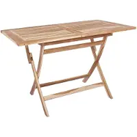vidaXL Table pliante de jardin, couleur naturelle, 120 x 70 x 75,5 cm