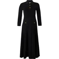 Michael Kors pour femme. MT683J3BFD Robe polo en maille élastique noire (M), Casuel, Classique, Viscose, Manche longue