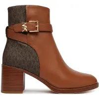 Michael Kors pour femme. 40T6RCME6L Bottines en cuir à talon Rachel marron (38), 3 à 5 cm, Fermeture éclair, Casuel, Classique