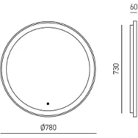 Gea Luce Krizia A/M - Applique Led 30W Dimmable Avec Miroir, Touch Cct 3000K-4000K, Anti-Buée, Finition Or Brossé - Gealuce