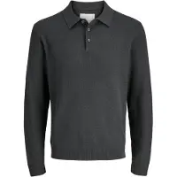 Jack & Jones Polo à manches longues en tricot Cooper Homme Volcanic Ash
