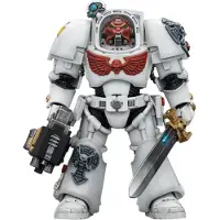 Joy toy Figurine Warhammer 40 000 : Terminator des White Scars n° 1 avec épée énergétique et bolter tempête, 14 cm