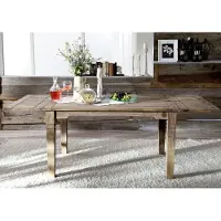 MASSIVMOEBEL24.DE MASSIVMOEBEL24 | Table à manger extensible 140x90 Palissandre huilé Gris taupe LEEDS #52