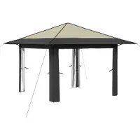 vidaXL , tonnelle sans parois latérales, 3,3 x 3,3 m, couleur crème et anthracite