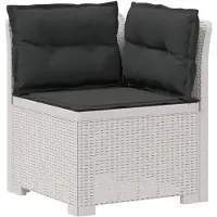 vidaXL : Canapé de jardin pour 1 personne avec coussins, imitation rotin, plastique PP, blanc