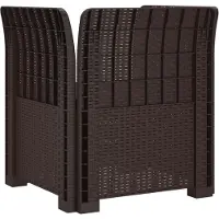 vidaXL Fauteuil 1 place avec coussin, imitation rotin, plastique PP, couleur marron ()