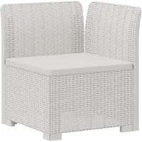 vidaXL : Canapé de jardin pour 1 personne avec coussins, imitation rotin, plastique PP, blanc