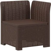 vidaXL : Canapé de jardin pour 1 personne avec coussins, imitation rotin, en plastique PP, couleur marron