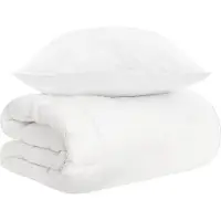 vidaXL Ensemble de literie , 3 pièces, blanc, en fibres de bambou