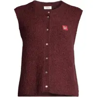 American vintage Cardigan 'EAST' rouge foncé