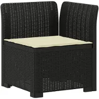 vidaXL : Canapé de jardin pour 6 personnes avec coussins, imitation rotin, polypropylène, anthracite