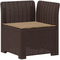 vidaXL : Canapé de jardin pour 4 personnes avec coussins, imitation rotin, en polypropylène, couleur marron