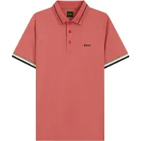 BOSS T-Shirt fonctionnel 'Court' olive / rose ancienne / noir / blanc