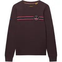 Superdry Sweat-shirt brun foncé / rouge / noir / blanc cassé