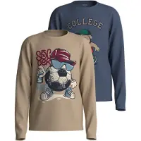 Name it T-Shirt 'NKMVUX' beige foncé / bleu marine / bleu clair / rouge foncé