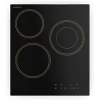 Klarstein Victoria Plaque De Cuisson Vitrocéramique - 45 cm, 3 Zones, 5000 W, Design Rétro, Curseur Tactile, Minuterie, Sécurité Enfants, Double Zone, Surface Facile À Nettoyer
