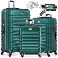Kesser Ensemble de valises rigides comprenant 3 valises de tailles M, L et XL, avec 4 roulettes, et incluant une balance pour valises